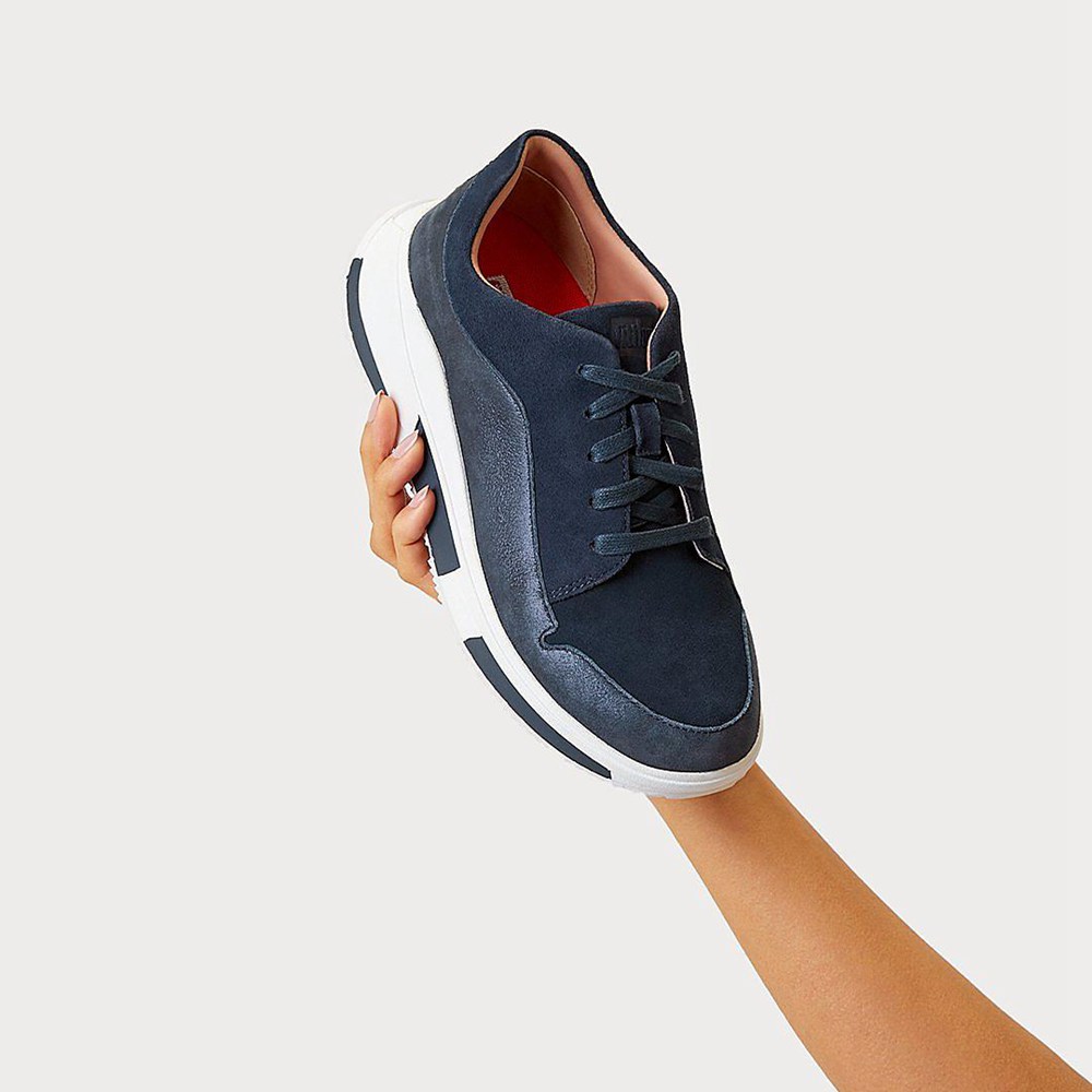 Fitflop Womens Sneakers - Freya Suede - Navy - 405-OGLQIH